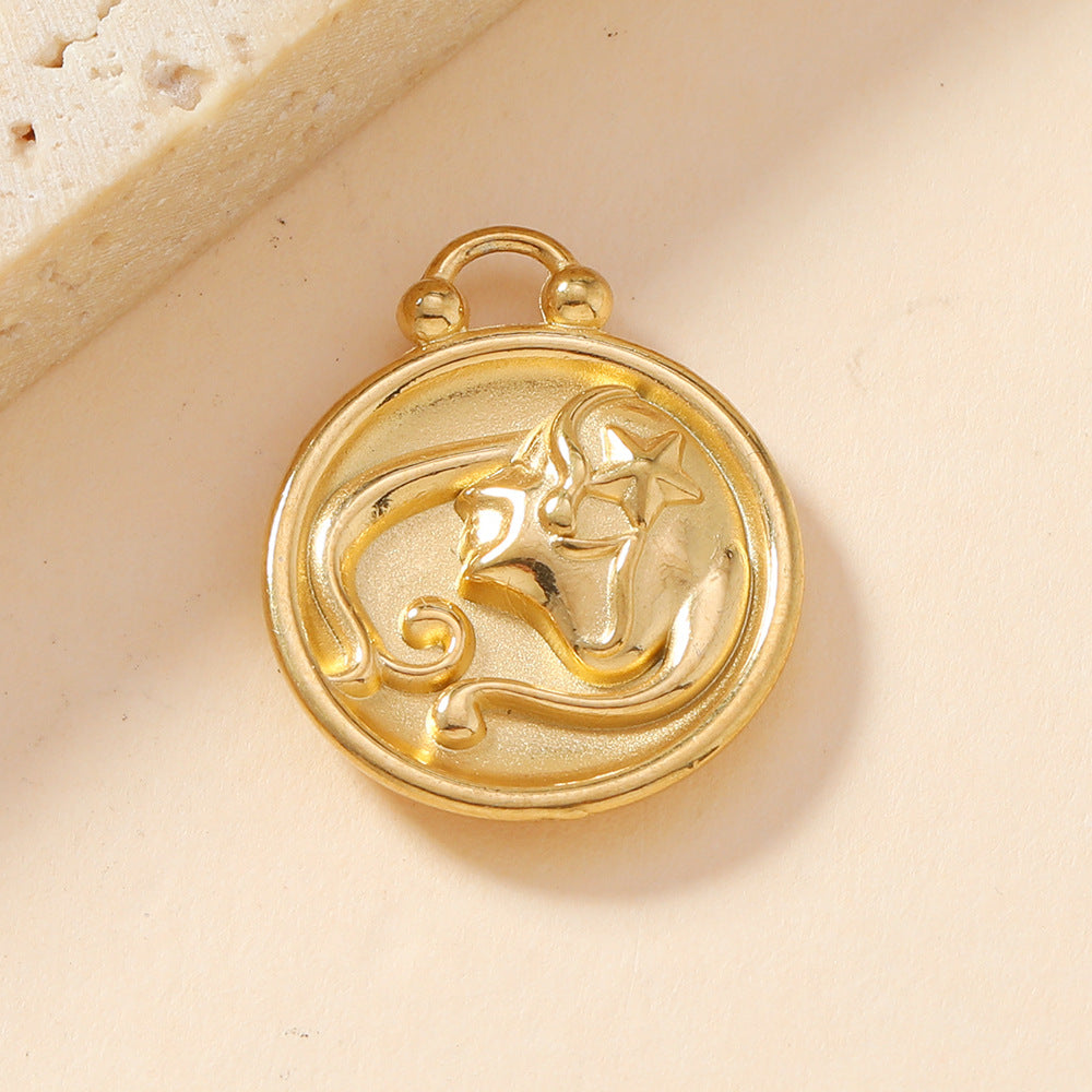 Single Pendant Twelve Constellation Casting DIY Accessories - FASHIONKULTUR