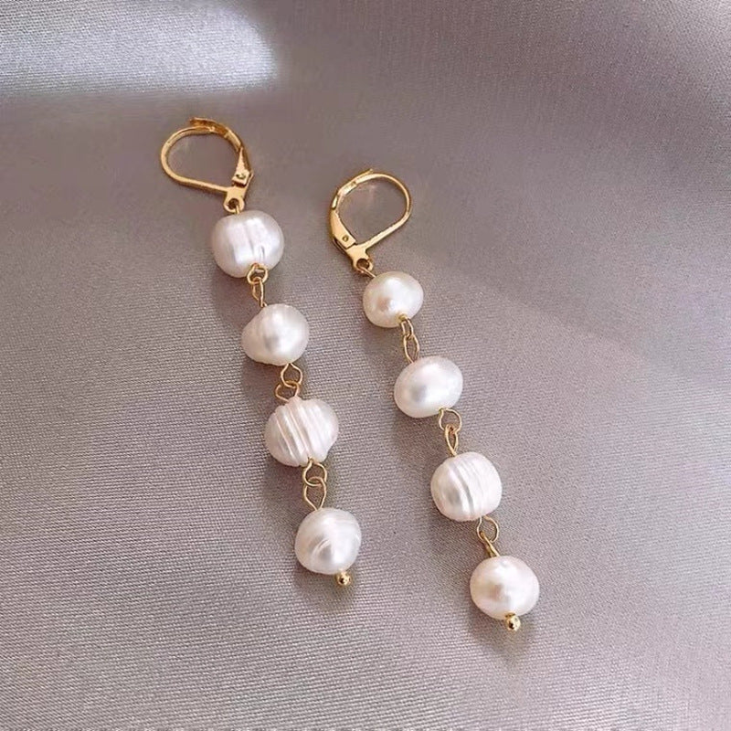 Baroque Pearl Ear Clip Natural Freshwater Pearl Ins - FASHIONKULTUR