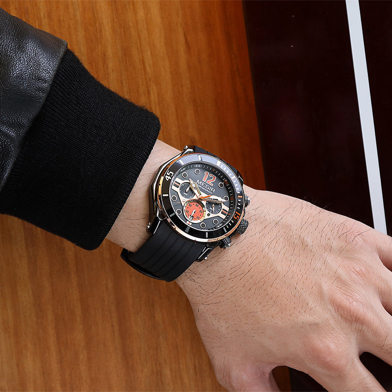 Multifunctional Timing Luminous Waterproof Silicone Sports Watch - FASHIONKULTUR