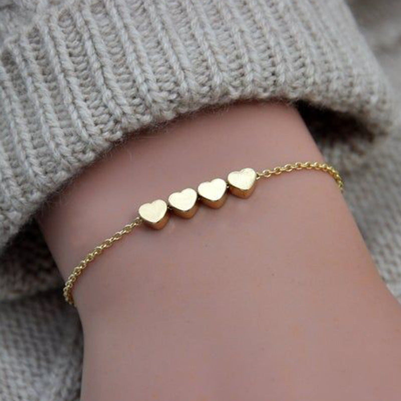 Fashion Jewelry Exquisite New Korean Fashion Temperament Simple Thin Chain Heart Bracelet For Women Girls Birthday Party Jewelry Gift - FASHIONKULTUR