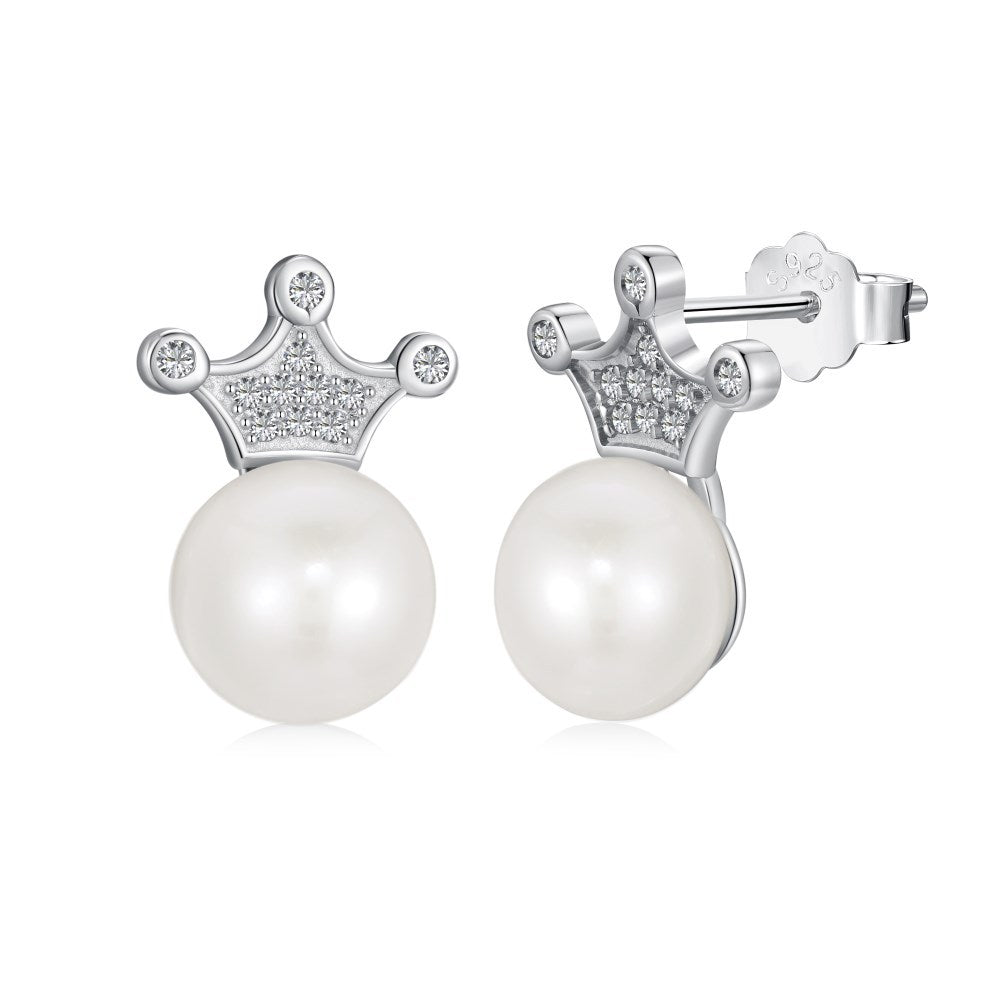 Sterling Silver Freshwater Pearl Ear Studs Niche - FASHIONKULTUR
