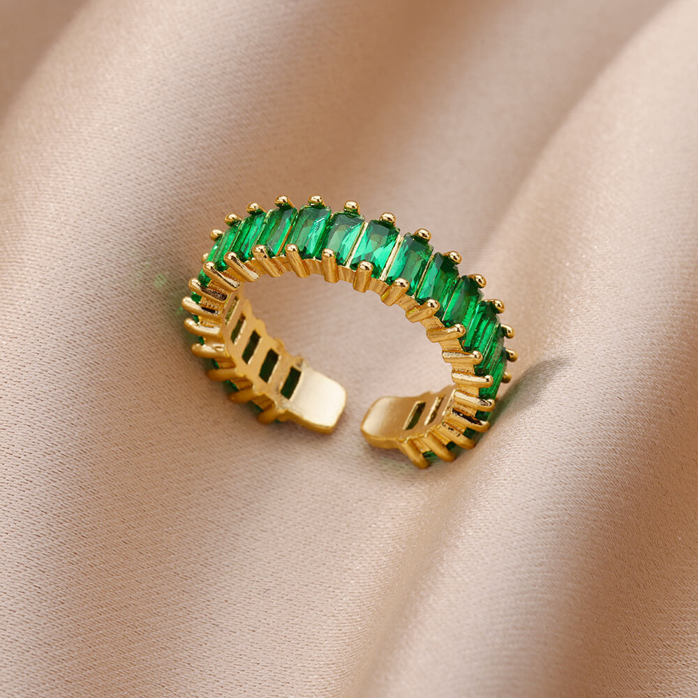 European And American Rainbow Color Zircon Rhinestone Ring Female Accessories - FASHIONKULTUR