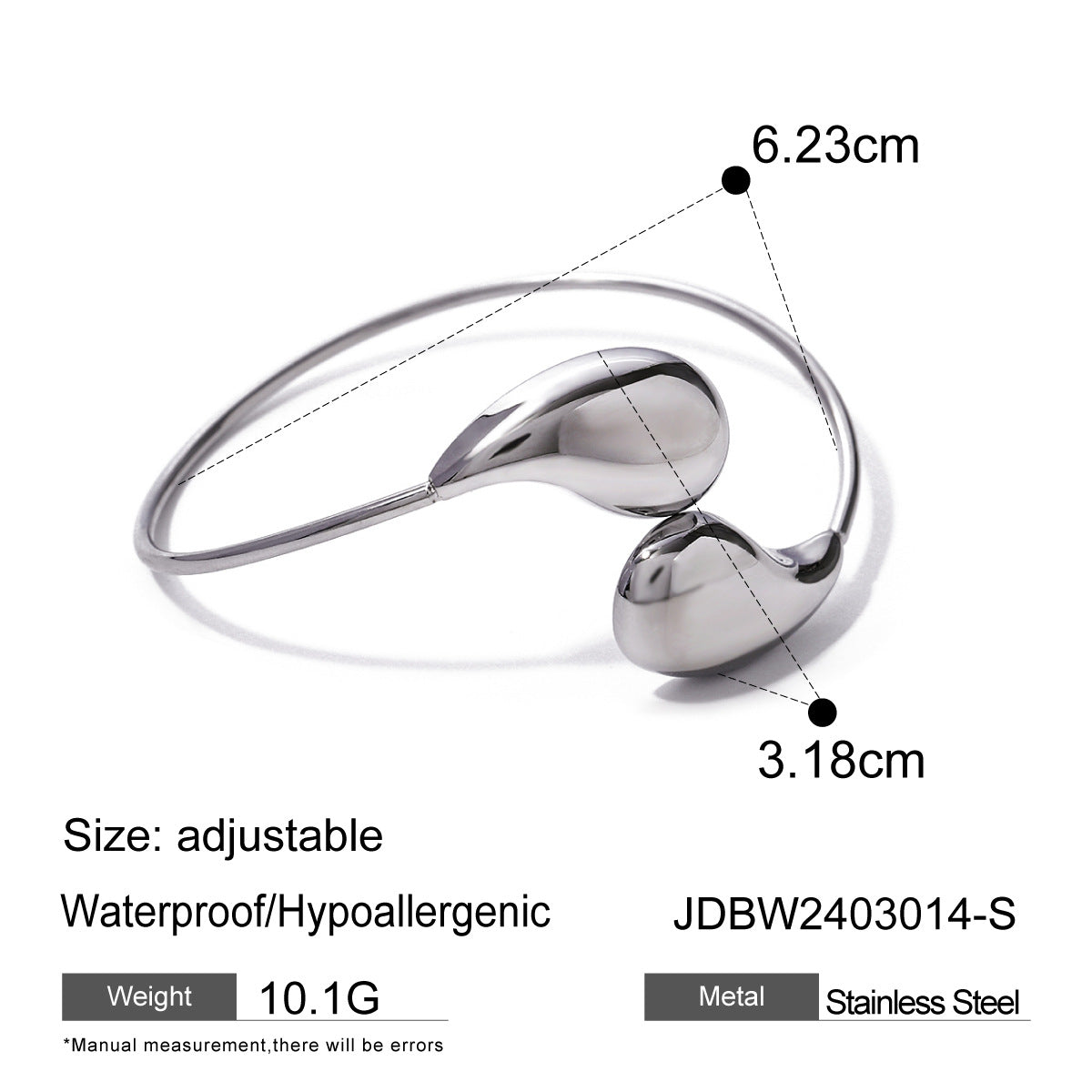 Fashion Jewelry Minar Hip Hop Metallic Irregular Water Drop Twist Adjustable Bangles For Women Titanium Steel 18K Gold PVD Plated Cuff Bracelet - FASHIONKULTUR