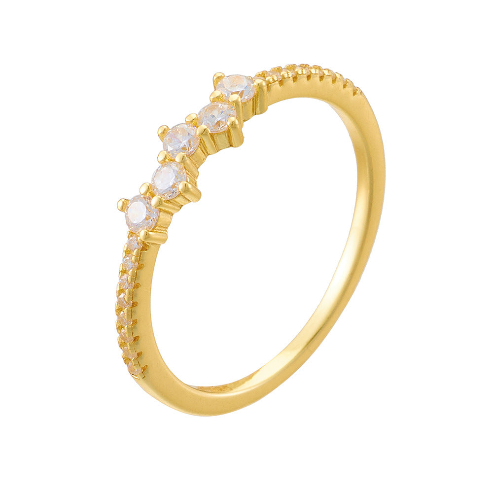 Micro Inlaid Zircon Sterling Silver Ring For Women - FASHIONKULTUR