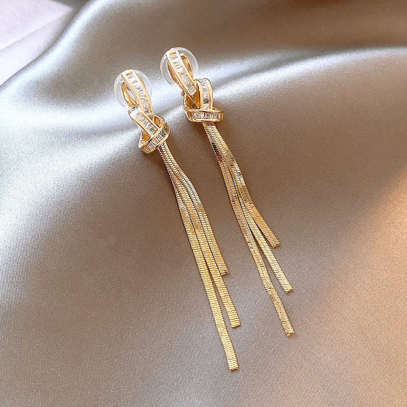 Alloy Electroplated Women's Silver Needle Long Fringe Earrings Earrings - FASHIONKULTUR