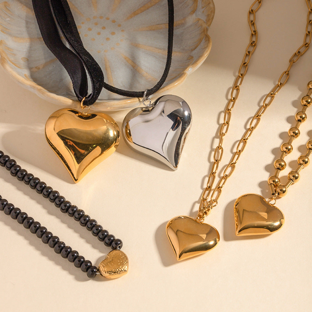 Peach Heart Series Retro Classic Love Necklace - FASHIONKULTUR