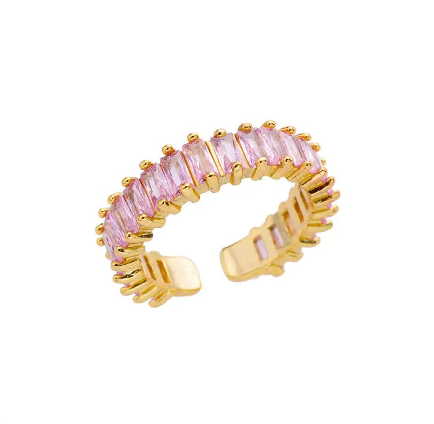 European And American Rainbow Color Zircon Rhinestone Ring Female Accessories - FASHIONKULTUR