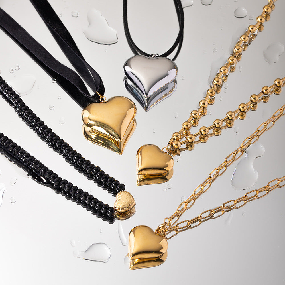 Peach Heart Series Retro Classic Love Necklace - FASHIONKULTUR