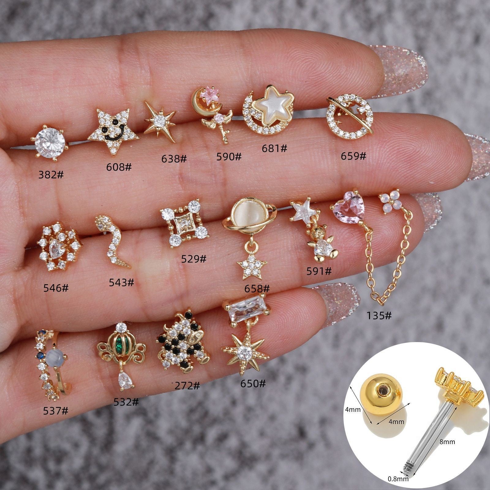 Colorful Sweet Fashion Ear Bone Stud - FASHIONKULTUR