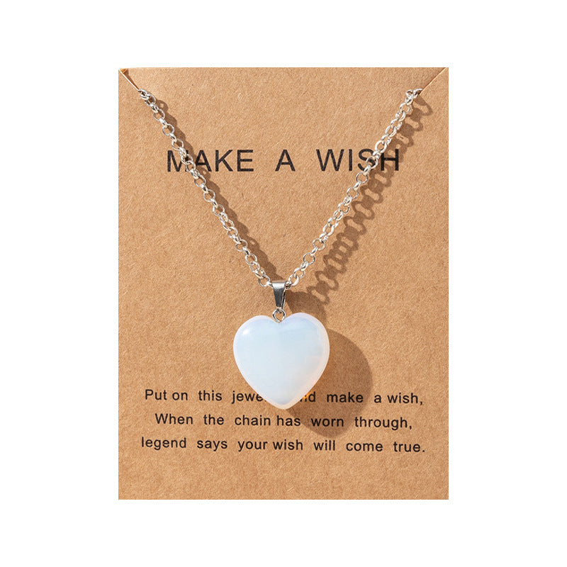 Copper Wire Natural Stone Love Pendant Necklace - FASHIONKULTUR