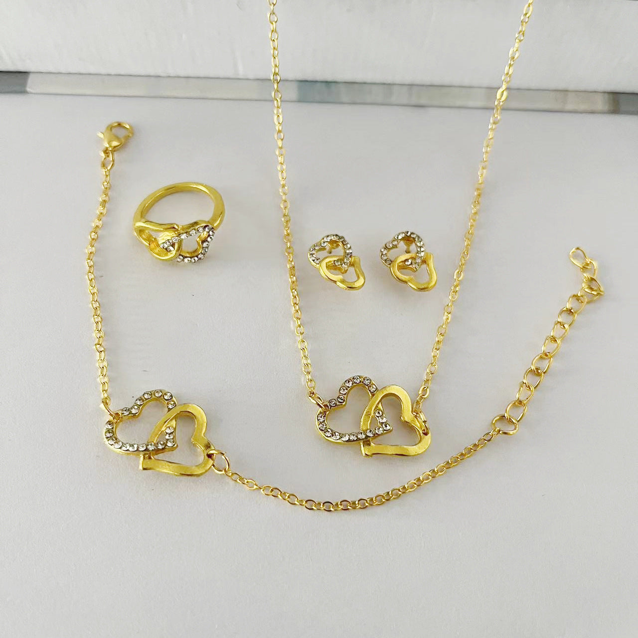 5PCS Fashion Butterfly Pendants Necklace Earrings Ring Bracelet Sets For Women Jewelry Set Bridal Wedding Jewelry Gift - FASHIONKULTUR