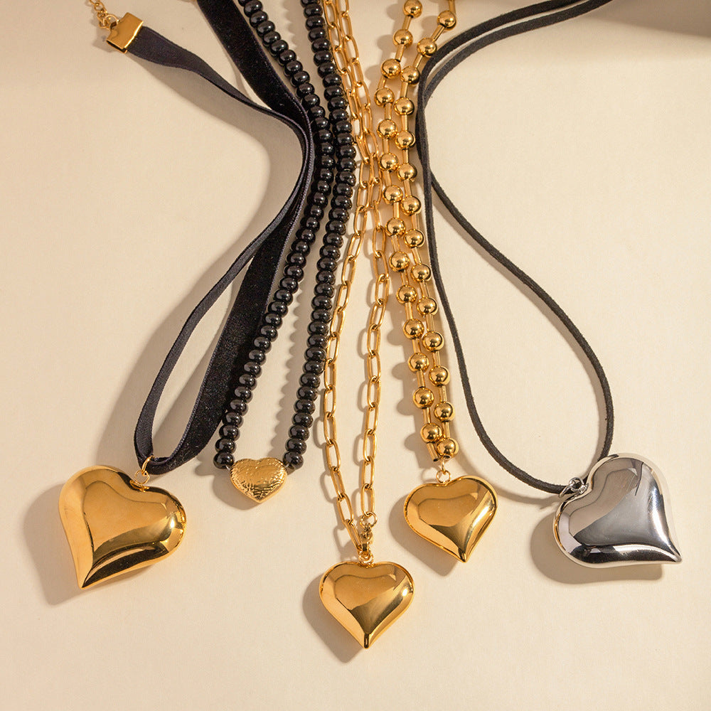 Peach Heart Series Retro Classic Love Necklace - FASHIONKULTUR
