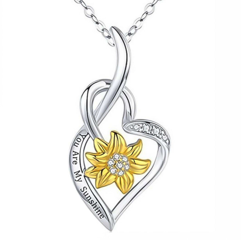 Sunflower Heart-shaped SmalPendant - FASHIONKULTUR