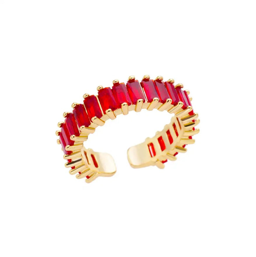 European And American Rainbow Color Zircon Rhinestone Ring Female Accessories - FASHIONKULTUR
