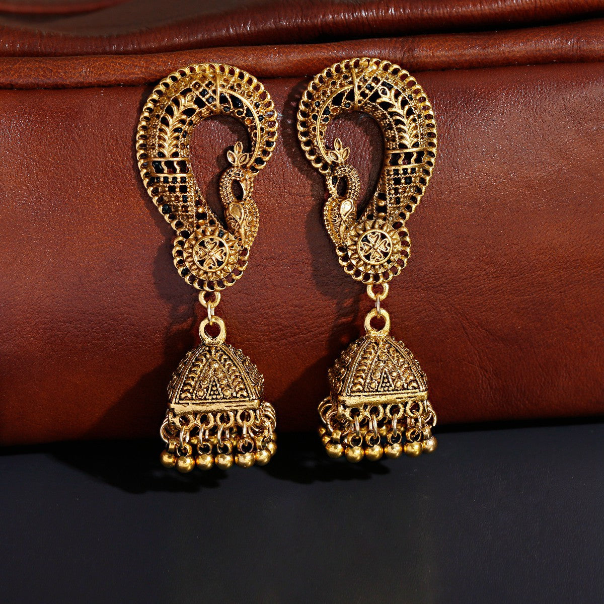 India Exaggerated Personalized Creative Bell Earrings Bohemian Retro Hollow Bird Cage - FASHIONKULTUR