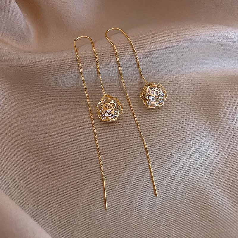 Alloy Electroplated Women's Silver Needle Long Fringe Earrings Earrings - FASHIONKULTUR