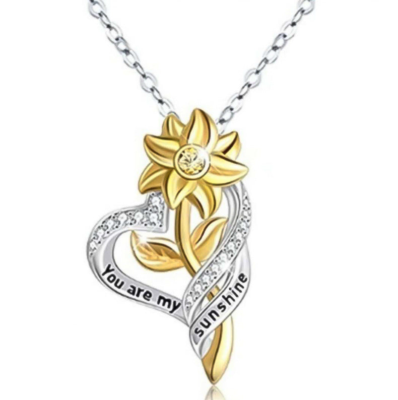 Sunflower Heart-shaped SmalPendant - FASHIONKULTUR