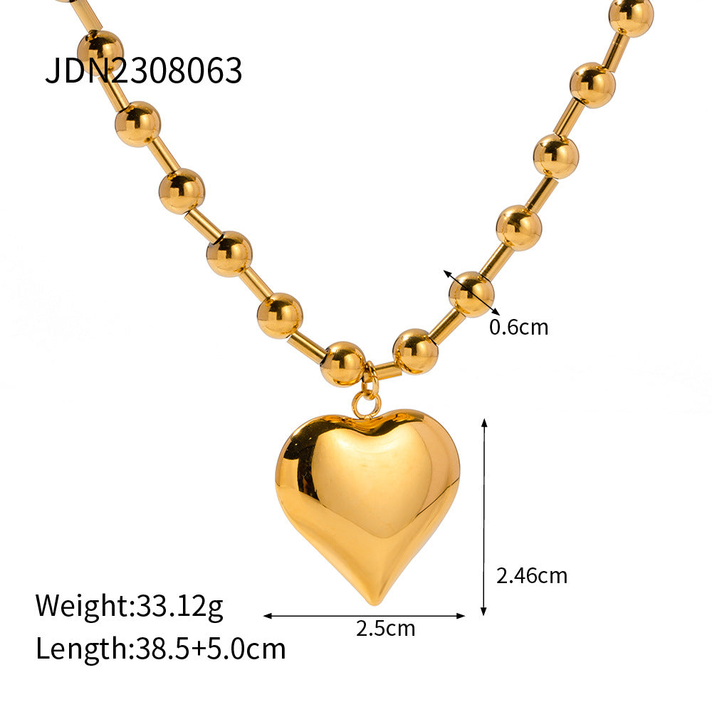 Peach Heart Series Retro Classic Love Necklace - FASHIONKULTUR