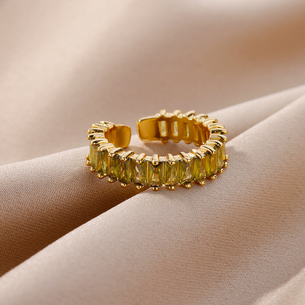 European And American Rainbow Color Zircon Rhinestone Ring Female Accessories - FASHIONKULTUR