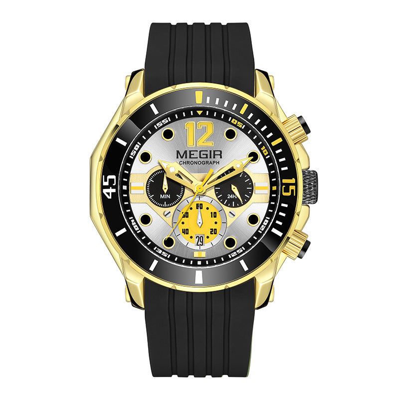 Multifunctional Timing Luminous Waterproof Silicone Sports Watch - FASHIONKULTUR