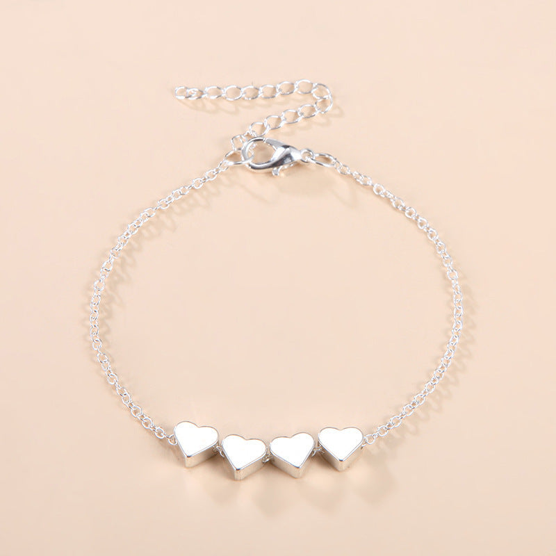 Fashion Jewelry Exquisite New Korean Fashion Temperament Simple Thin Chain Heart Bracelet For Women Girls Birthday Party Jewelry Gift - FASHIONKULTUR