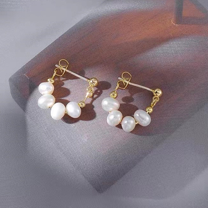 Baroque Pearl Ear Clip Natural Freshwater Pearl Ins - FASHIONKULTUR