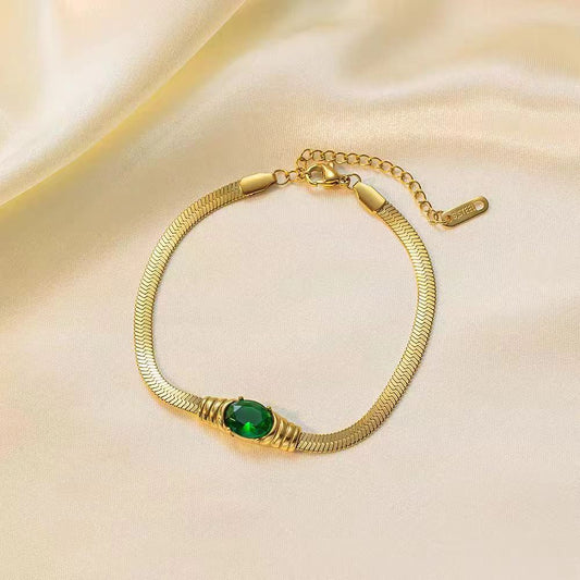 Emerald Titanium Steel Blade Necklace For Women - FASHIONKULTUR