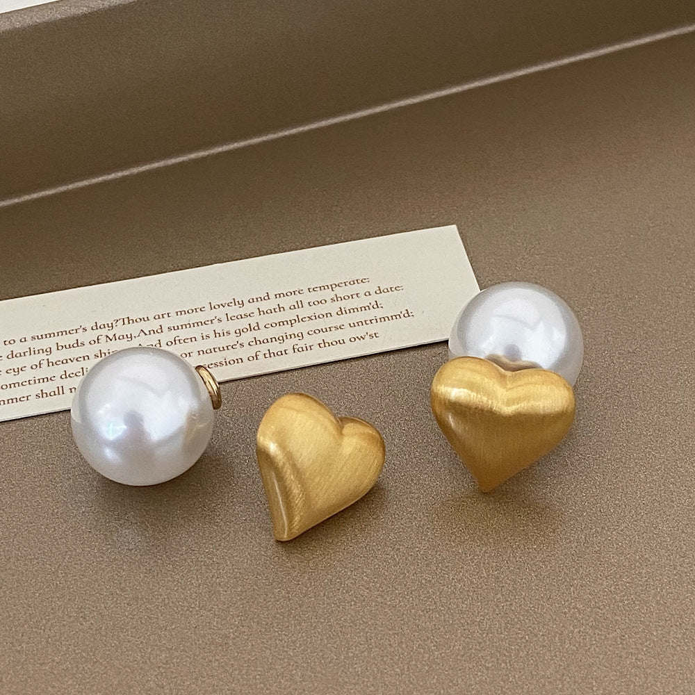 Brushed Metal Stud Earrings Vintage Simple Ear Clip - FASHIONKULTUR