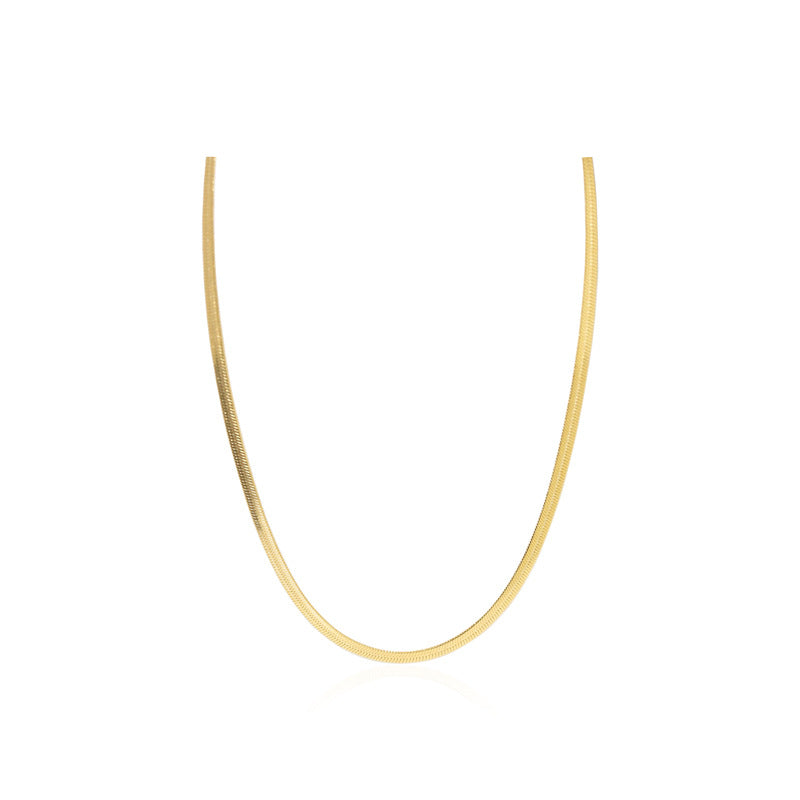 7CHEN Gold Plated Flat Snake Bones Chain Hemp Flowers Chain - FASHIONKULTUR