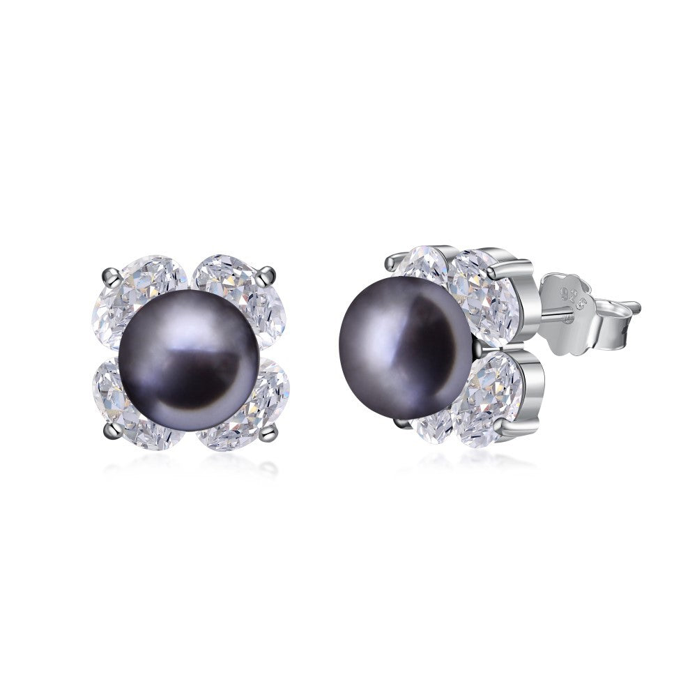Sterling Silver Freshwater Pearl Ear Studs Niche - FASHIONKULTUR