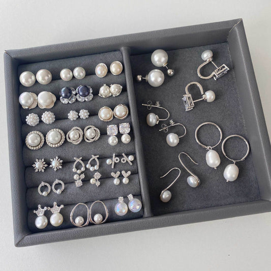 Sterling Silver Freshwater Pearl Ear Studs Niche - FASHIONKULTUR