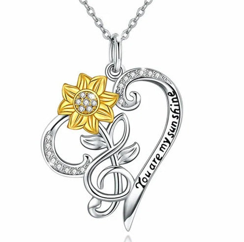 Sunflower Heart-shaped SmalPendant - FASHIONKULTUR