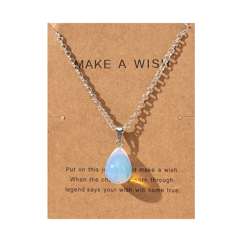 Copper Wire Natural Stone Love Pendant Necklace - FASHIONKULTUR