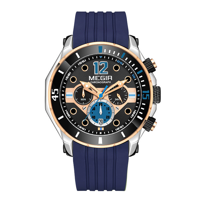 Multifunctional Timing Luminous Waterproof Silicone Sports Watch - FASHIONKULTUR