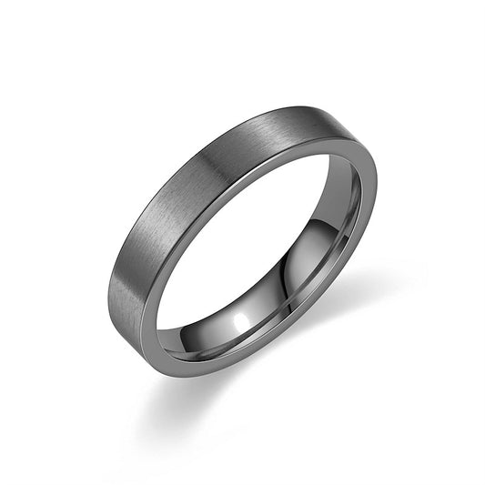 Fashion Simple Frosted And Matte Titanium Steel Ring - FASHIONKULTUR