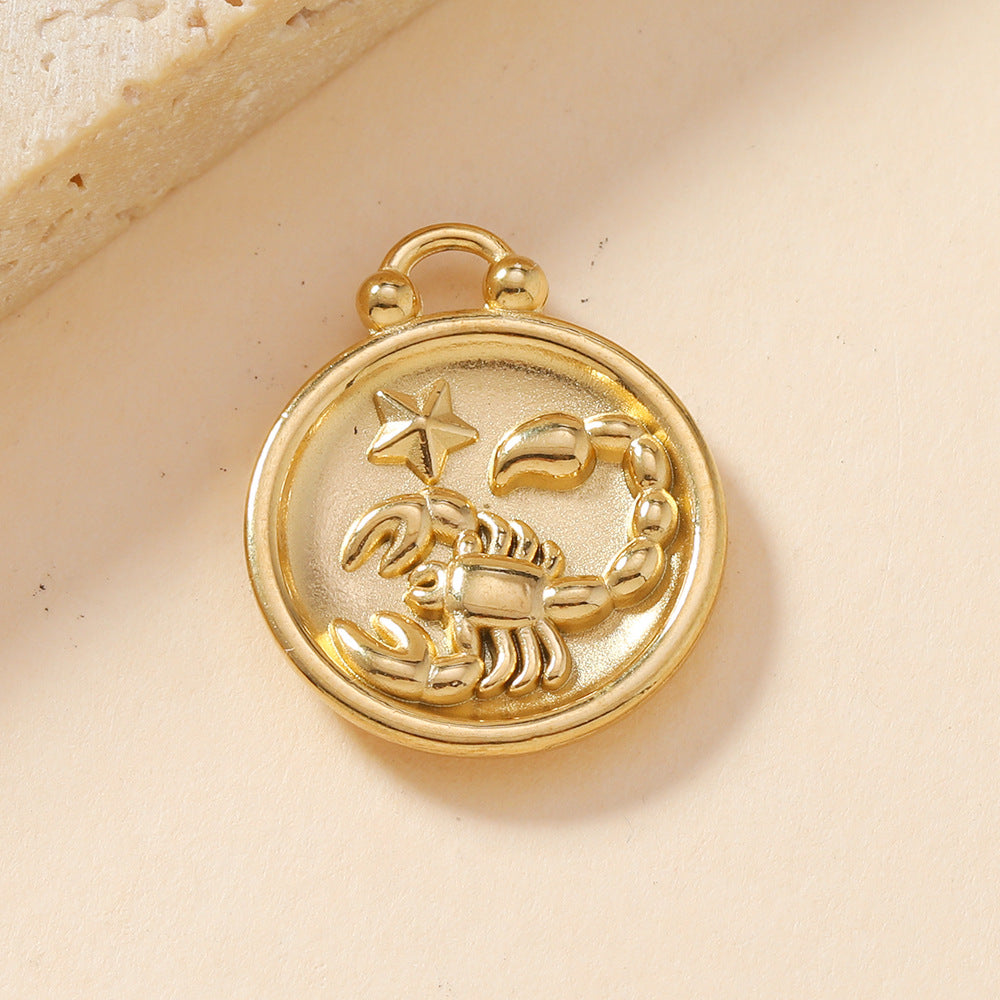 Single Pendant Twelve Constellation Casting DIY Accessories - FASHIONKULTUR