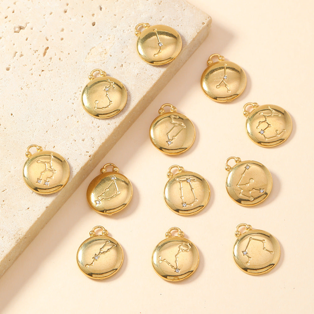 Single Pendant Twelve Constellation Casting DIY Accessories - FASHIONKULTUR