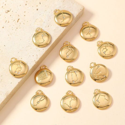 Single Pendant Twelve Constellation Casting DIY Accessories - FASHIONKULTUR