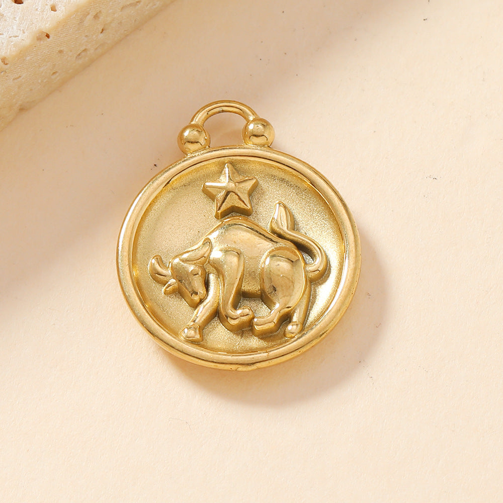Single Pendant Twelve Constellation Casting DIY Accessories - FASHIONKULTUR
