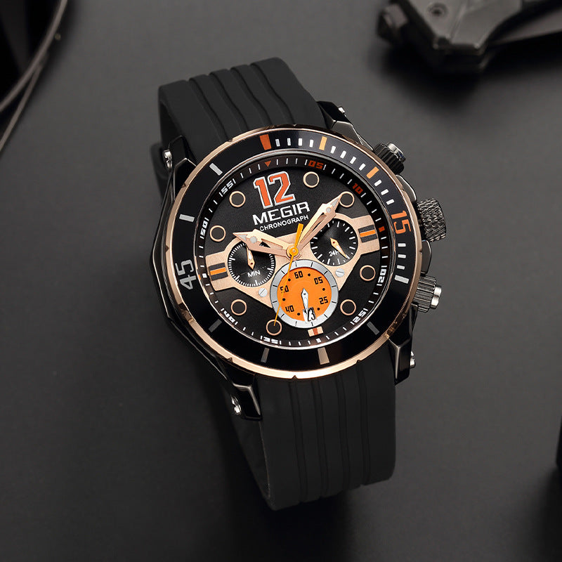 Multifunctional Timing Luminous Waterproof Silicone Sports Watch - FASHIONKULTUR