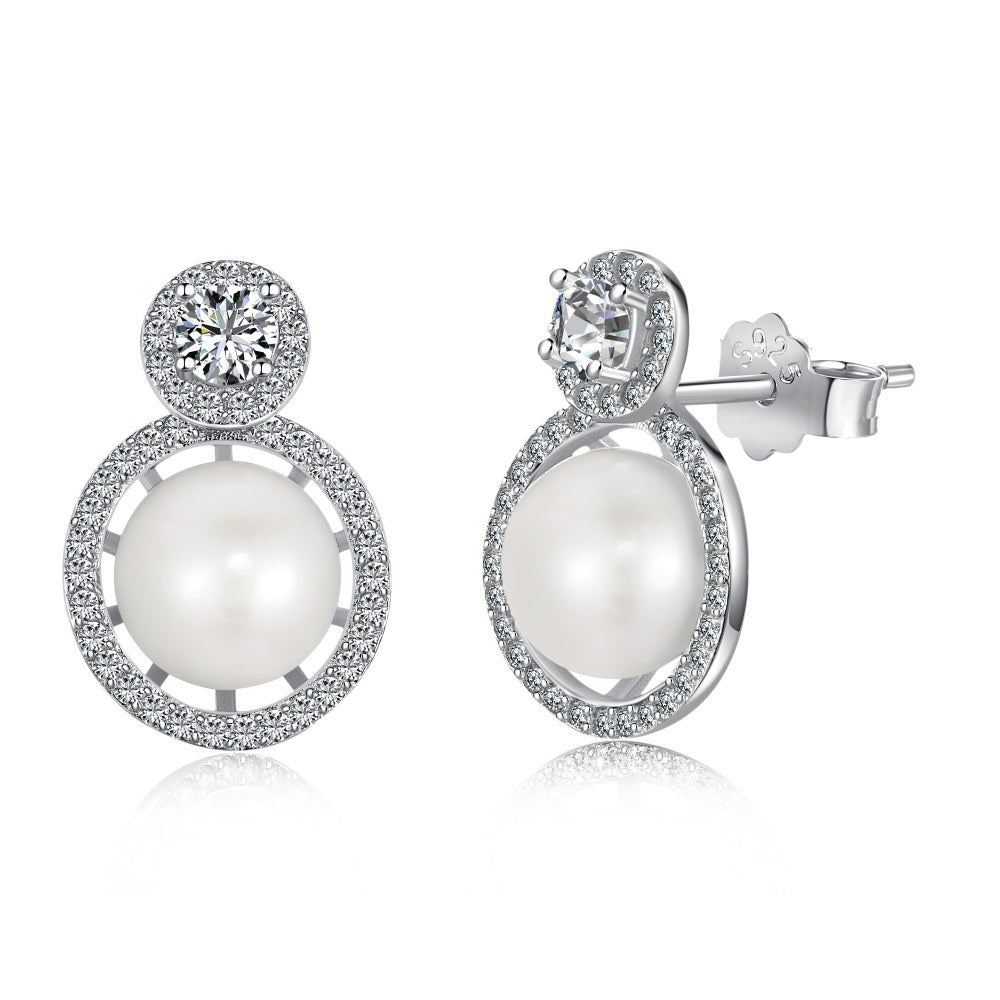 Sterling Silver Freshwater Pearl Ear Studs Niche - FASHIONKULTUR