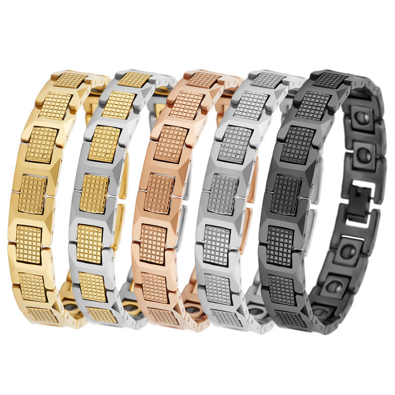 Tungsten Steel Golden Pineapple Shape Magnet Bracelet - FASHIONKULTUR
