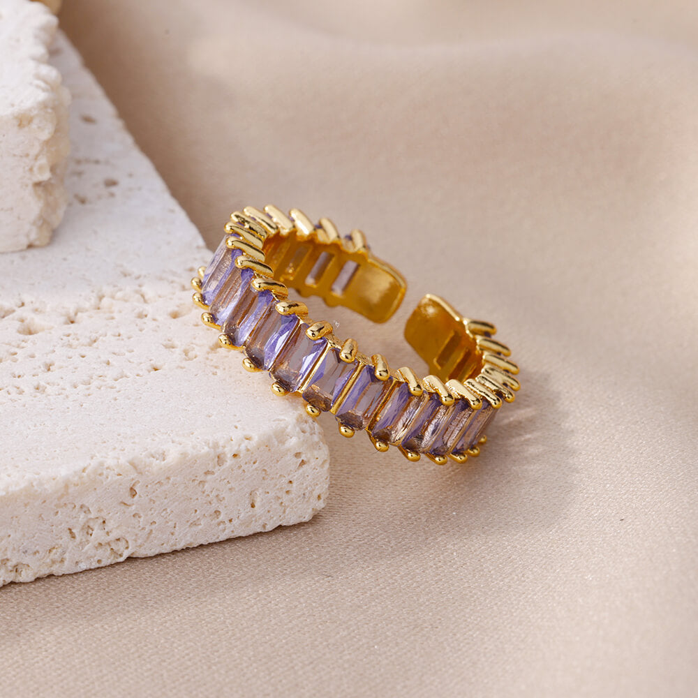 European And American Rainbow Color Zircon Rhinestone Ring Female Accessories - FASHIONKULTUR