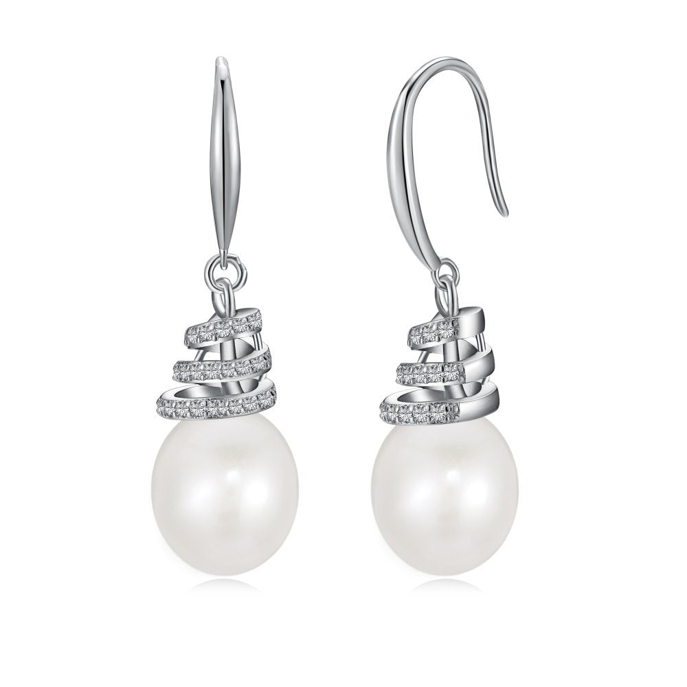 Sterling Silver Freshwater Pearl Ear Studs Niche - FASHIONKULTUR