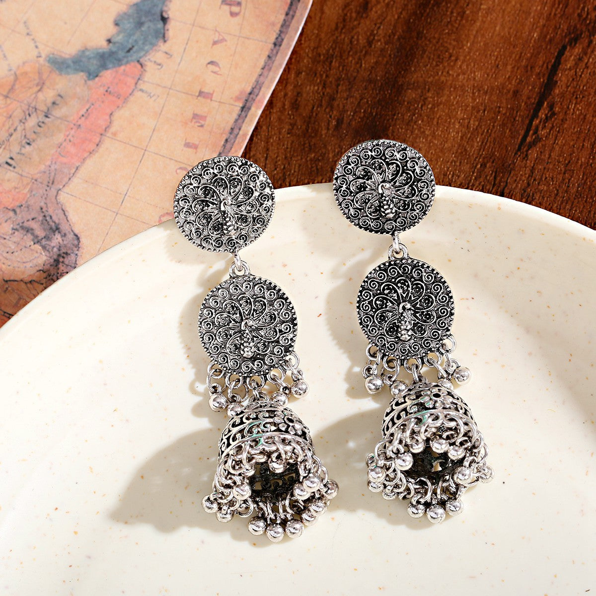 Bohemian Retro Ethnic Style Bell Earrings Women's Long - FASHIONKULTUR