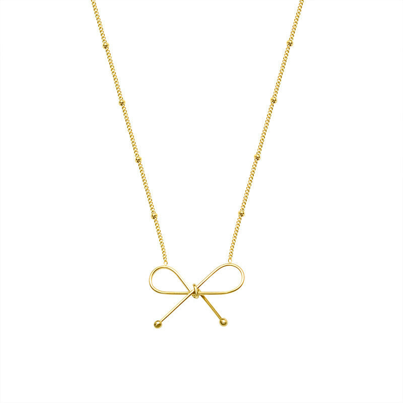 All-match Bowknot Collarbone Necklace Bracelet Jewelry Women's Suit - FASHIONKULTUR