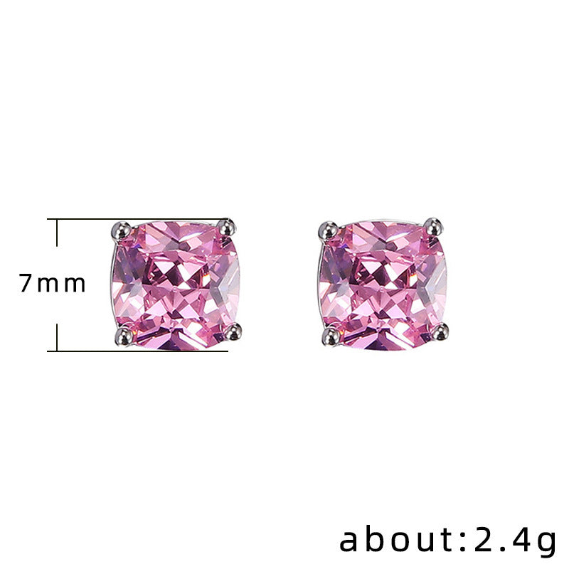 Fashion All-match Square Zircon Women's Earrings - FASHIONKULTUR