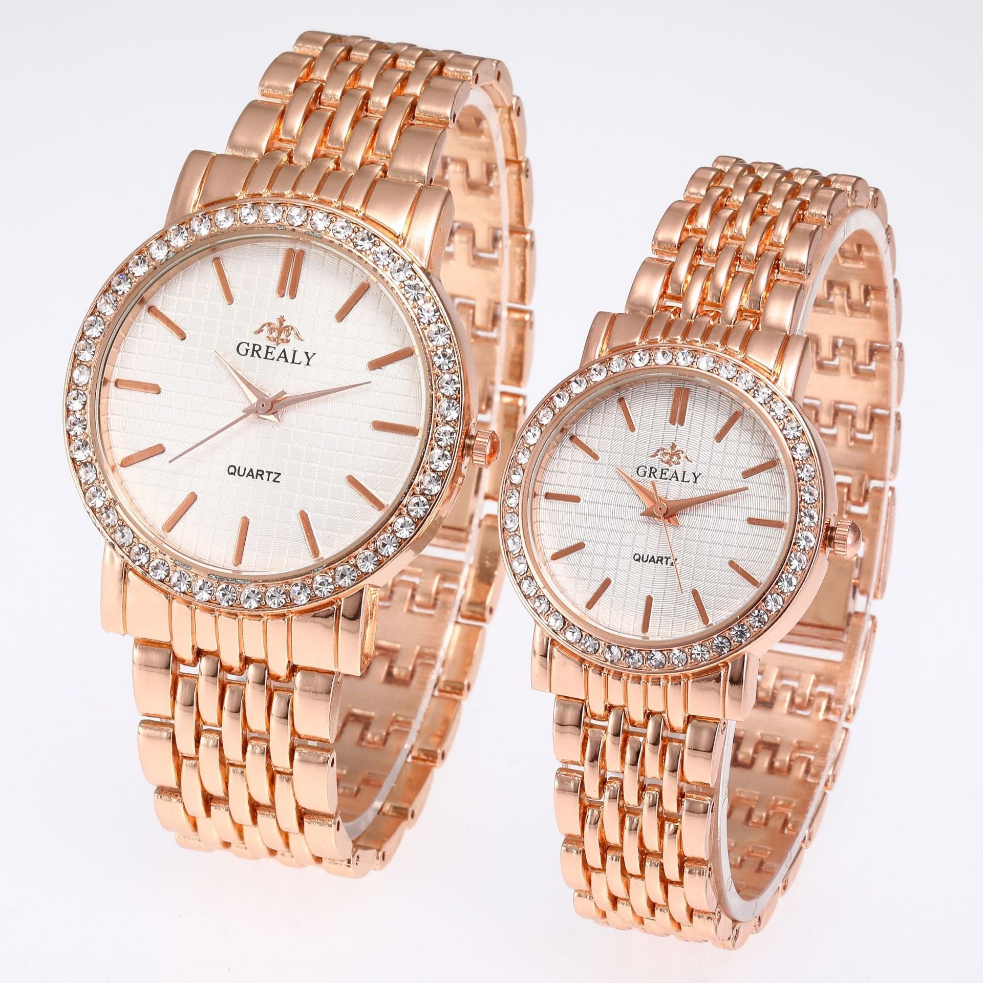 Men's And Women's Simple Casual Quartz Watch With Steel Strap And Diamond - FASHIONKULTUR