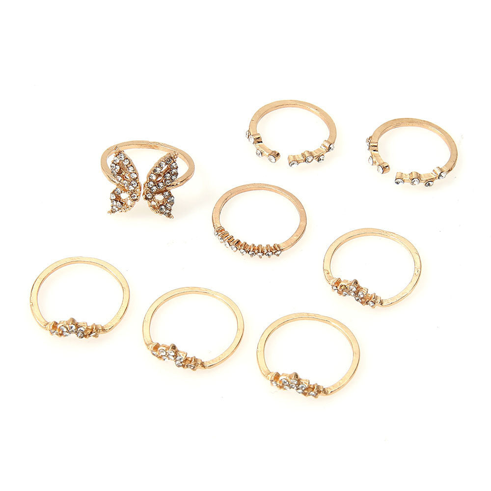 Ring Diamond Butterfly 8-Piece Jewelry - FASHIONKULTUR