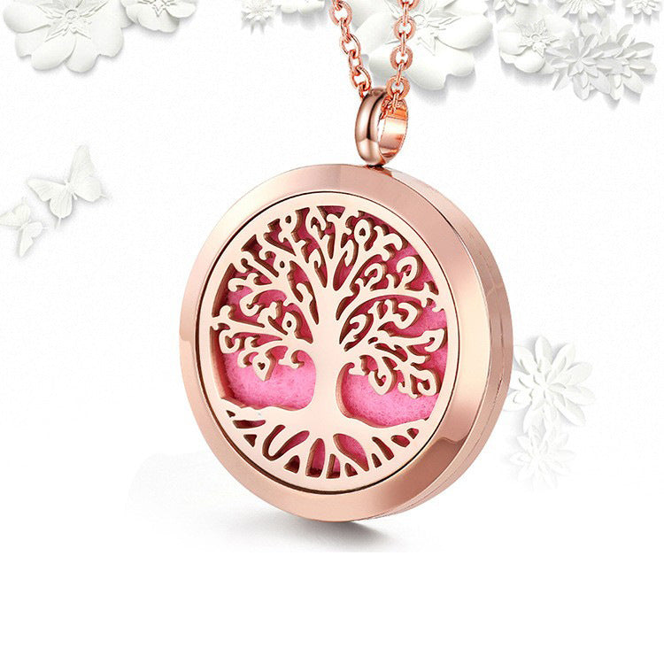 Stainless Steel Hollow Pendant Life Tree Perfume Pendant - FASHIONKULTUR